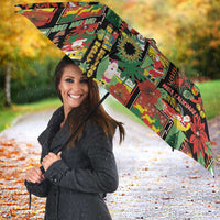 Hawaiian Santa Christmas Pattern Umbrella Black Version - Polynesian Pride