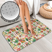 Hawaiian Santa Christmas Pattern Bathroom Set White Version - Polynesian Pride