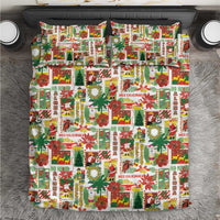 Hawaiian Santa Christmas Pattern Bedding Set White Version - Polynesian Pride