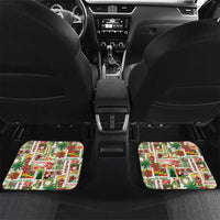 Hawaiian Santa Christmas Pattern Car Mats White Version - Polynesian Pride