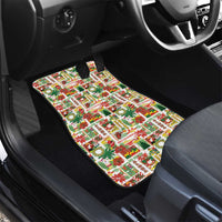 Hawaiian Santa Christmas Pattern Car Mats White Version - Polynesian Pride