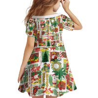 Hawaiian Santa Christmas Pattern Family Matching Off Shoulder Maxi Dress and Hawaiian Shirt White Version - Polynesian Pride