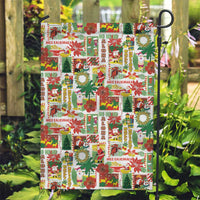 Hawaiian Santa Christmas Pattern Garden Flag White Version - Polynesian Pride