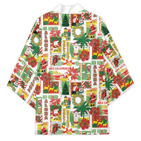 Hawaiian Santa Christmas Pattern Kimono White Version - Polynesian Pride