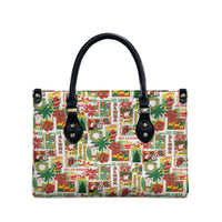 Hawaiian Santa Christmas Pattern Leather Bag White Version - Polynesian Pride