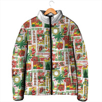 Hawaiian Santa Christmas Pattern Padded Jacket White Version - Polynesian Pride