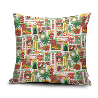 Hawaiian Santa Christmas Pattern Pillow Cover White Version - Polynesian Pride