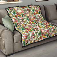 Hawaiian Santa Christmas Pattern Quilt White Version - Polynesian Pride