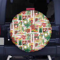 Hawaiian Santa Christmas Pattern Spare Tire Cover White Version LT01 No hole Red - Polynesian Pride