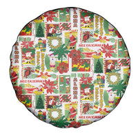 Hawaiian Santa Christmas Pattern Spare Tire Cover White Version LT01 - Polynesian Pride