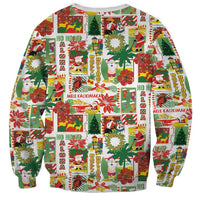 Hawaiian Santa Christmas Pattern Sweatshirt White Version - Polynesian Pride
