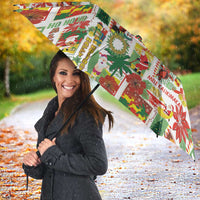 Hawaiian Santa Christmas Pattern Umbrella White Version - Polynesian Pride