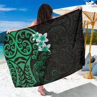 New Zealand Tuatara Plumeria Sarong Maori Green Koru Tribal Tattoo