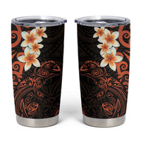 New Zealand Tuatara Plumeria Tumbler Cup Maori Orange Koru Tribal Tattoo