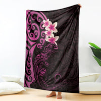 New Zealand Tuatara Plumeria Blanket Maori Pink Koru Tribal Tattoo