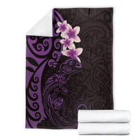 New Zealand Tuatara Plumeria Blanket Maori Purple Koru Tribal Tattoo