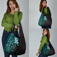 New Zealand Tuatara Plumeria Grocery Bag Maori Teal Koru Tribal Tattoo