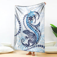 Blue Maori Tuatara Blanket Luxury Pastel Pattern