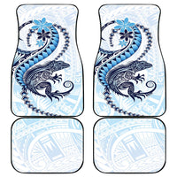 Blue Maori Tuatara Car Mats Luxury Pastel Pattern