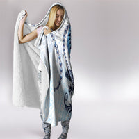 Blue Maori Tuatara Hooded Blanket Luxury Pastel Pattern LT01 - Polynesian Pride