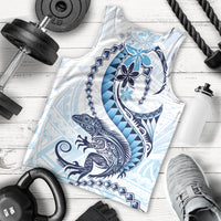 Blue Maori Tuatara Men Tank Top Luxury Pastel Pattern