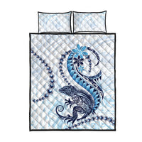 Blue Maori Tuatara Quilt Bed Set Luxury Pastel Pattern LT01 - Polynesian Pride