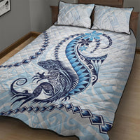 Blue Maori Tuatara Quilt Bed Set Luxury Pastel Pattern LT01 - Polynesian Pride