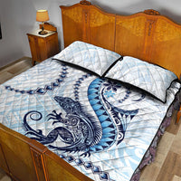 Blue Maori Tuatara Quilt Bed Set Luxury Pastel Pattern LT01 - Polynesian Pride