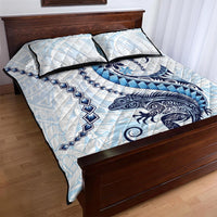 Blue Maori Tuatara Quilt Bed Set Luxury Pastel Pattern LT01 - Polynesian Pride