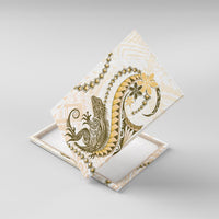 Gold Maori Tuatara Canvas Wall Art Luxury Pastel Pattern