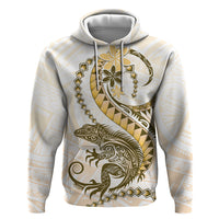 Gold Maori Tuatara Zip Hoodie Luxury Pastel Pattern