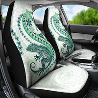 Green Maori Tuatara Car Seat Cover Luxury Pastel Pattern