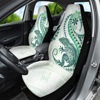 Green Maori Tuatara Car Seat Cover Luxury Pastel Pattern