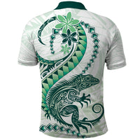 Green Maori Tuatara Polo Shirt Luxury Pastel Pattern