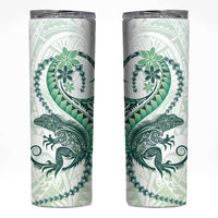 Green Maori Tuatara Skinny Tumbler Luxury Pastel Pattern