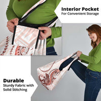 Red Maori Tuatara Grocery Bag Luxury Pastel Pattern