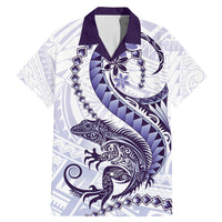 Purple Maori Tuatara Family Matching Mermaid Dress and Hawaiian Shirt Luxury Pastel Pattern