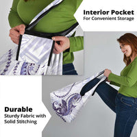 Purple Maori Tuatara Grocery Bag Luxury Pastel Pattern