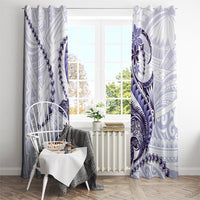 Purple Maori Tuatara Window Curtain Luxury Pastel Pattern