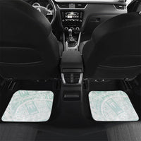 Teal Maori Tuatara Car Mats Luxury Pastel Pattern