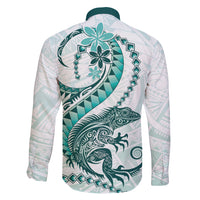 Teal Maori Tuatara Family Matching Mermaid Dress and Hawaiian Shirt Luxury Pastel Pattern