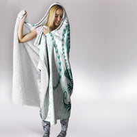 Teal Maori Tuatara Hooded Blanket Luxury Pastel Pattern LT01 - Polynesian Pride