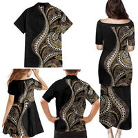 Hawaii Pineapple Brown Tribal Pattern Family Matching Puletasi and Hawaiian Shirt - Polynesian Pride