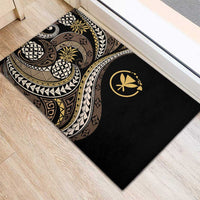 Hawaii Pineapple Brown Tribal Pattern Rubber Doormat - Polynesian Pride