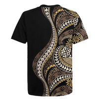 Hawaii Pineapple Brown Tribal Pattern Rugby Jersey - Polynesian Pride