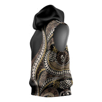 Hawaii Pineapple Brown Tribal Pattern Sleeveless Hoodie - Polynesian Pride