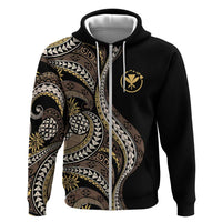 Hawaii Pineapple Brown Tribal Pattern Zip Hoodie - Polynesian Pride