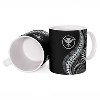 Hawaii Pineapple Gray Scale Tribal Pattern Ceramic Mug - Polynesian Pride