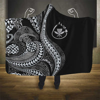 Hawaii Pineapple Gray Scale Tribal Pattern Hooded Blanket LT01 - Polynesian Pride