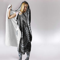 Hawaii Pineapple Gray Scale Tribal Pattern Hooded Blanket LT01 - Polynesian Pride